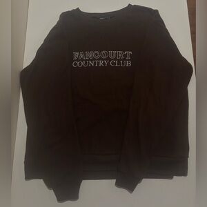 SHEIN Brown "FANCOURT COUNTRY CLUB" Crewneck Sweater
